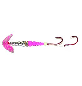 Mack's Lure Mack's Lure Double Whammy Kokanee Pro - #6 Hook (2) - Hot Pink Silver Tiger Smile Blade/Chrome/Hot Pink Bead