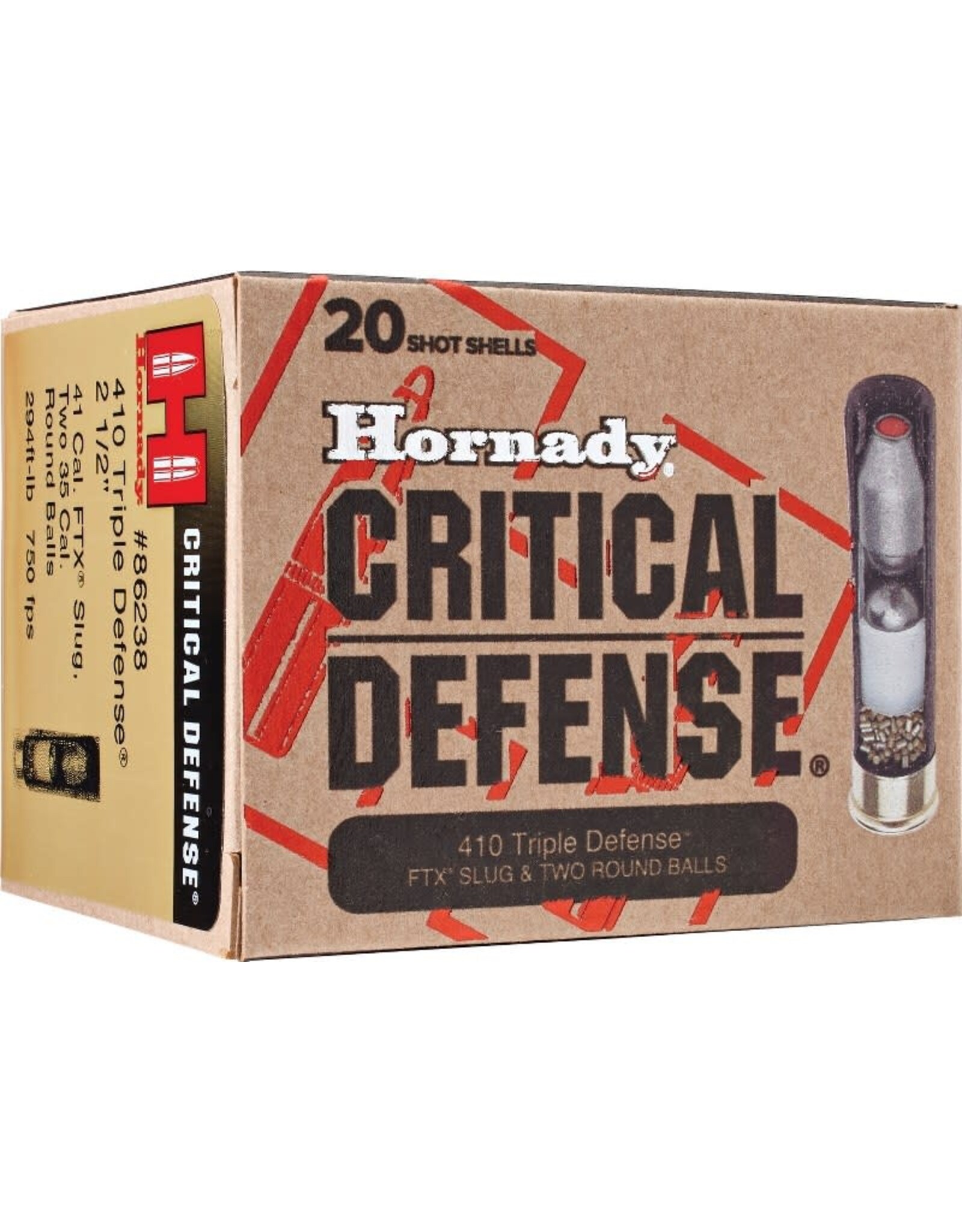 Hornady Critical Def - .410 Triple Defense - 2.5" - Slug + Round Balls - 20 Count