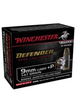 WINCHESTER AMMO Winchester Defender 9mm Luger+P 147 Gr Bonded- JHP - 20 Count