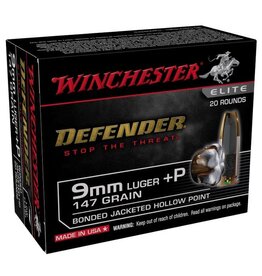 WINCHESTER AMMO Winchester Defender 9mm Luger+P 147 Gr Bonded- JHP - 20 Count
