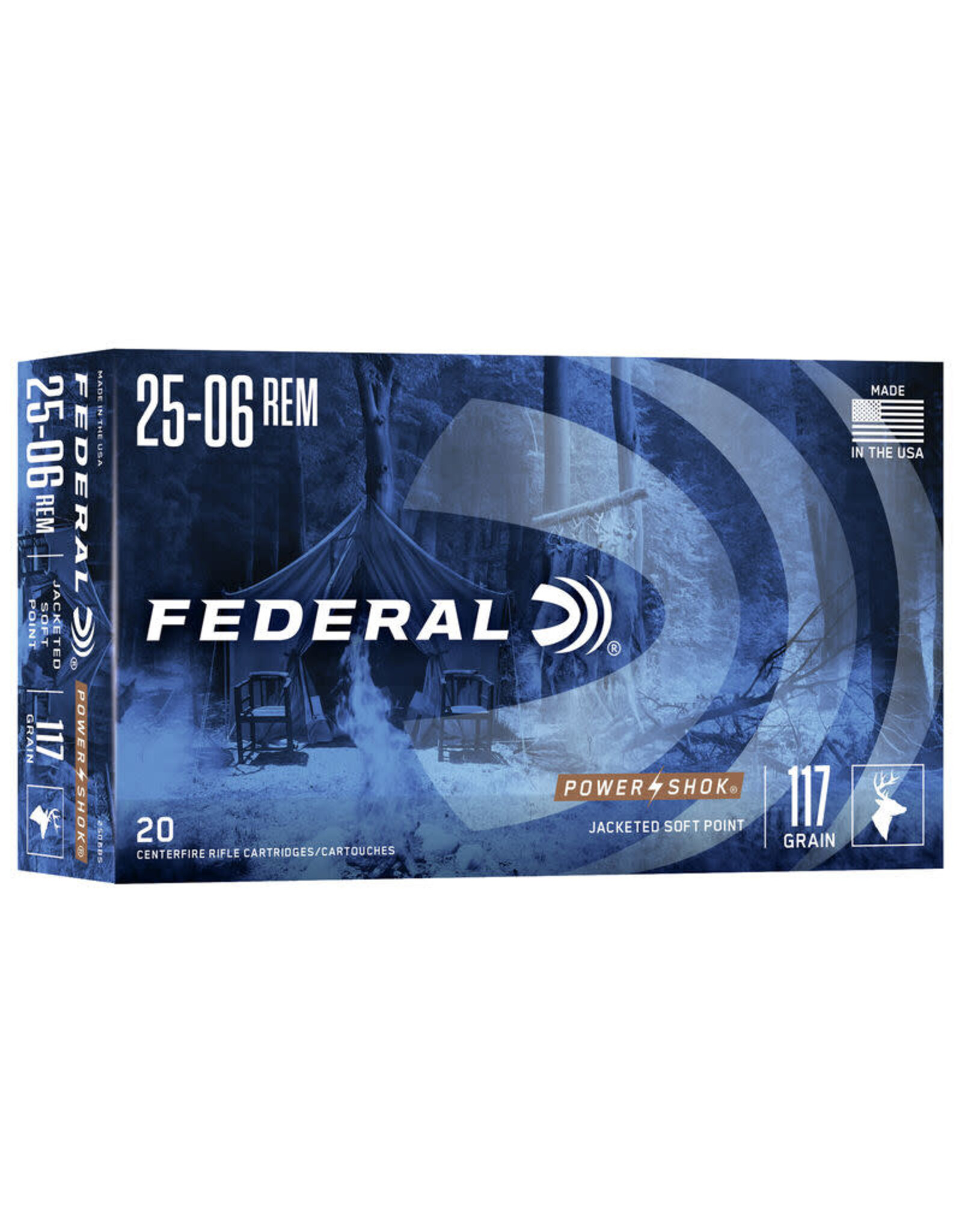 Federal Federal Power-Shok .25-06 Rem 117 Gr JSP - 20 Count
