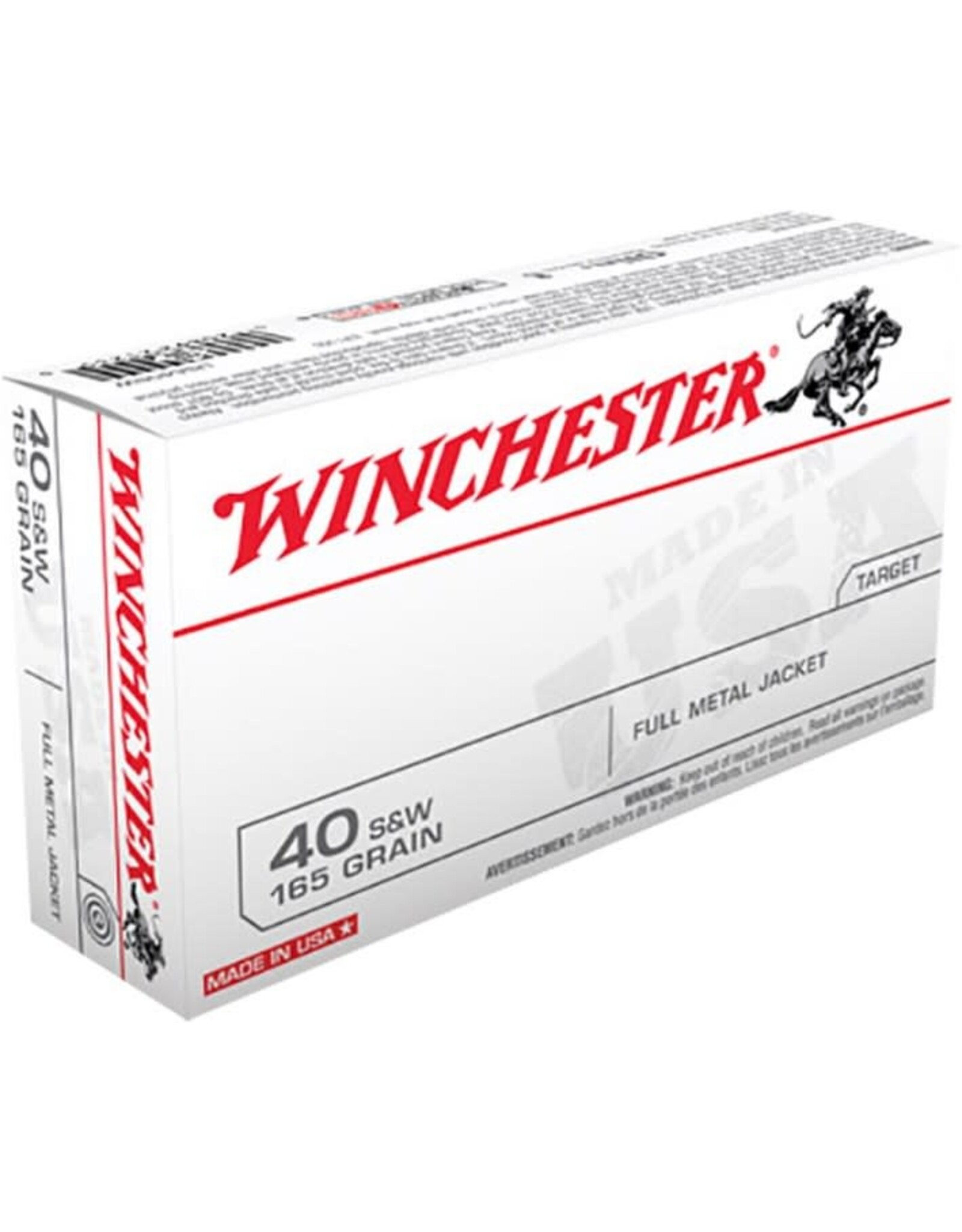 Winchester USA .40 S&W 0165 Gr FMJ - 50 Count