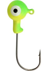 Danielson Double Eye Jig Heads - 1/4 Oz - Chartreuse Lime - 7 Count