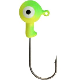 Danielson Double Eye Jig Heads - 1/8 Oz - Chartreuse Lime - 8 Count