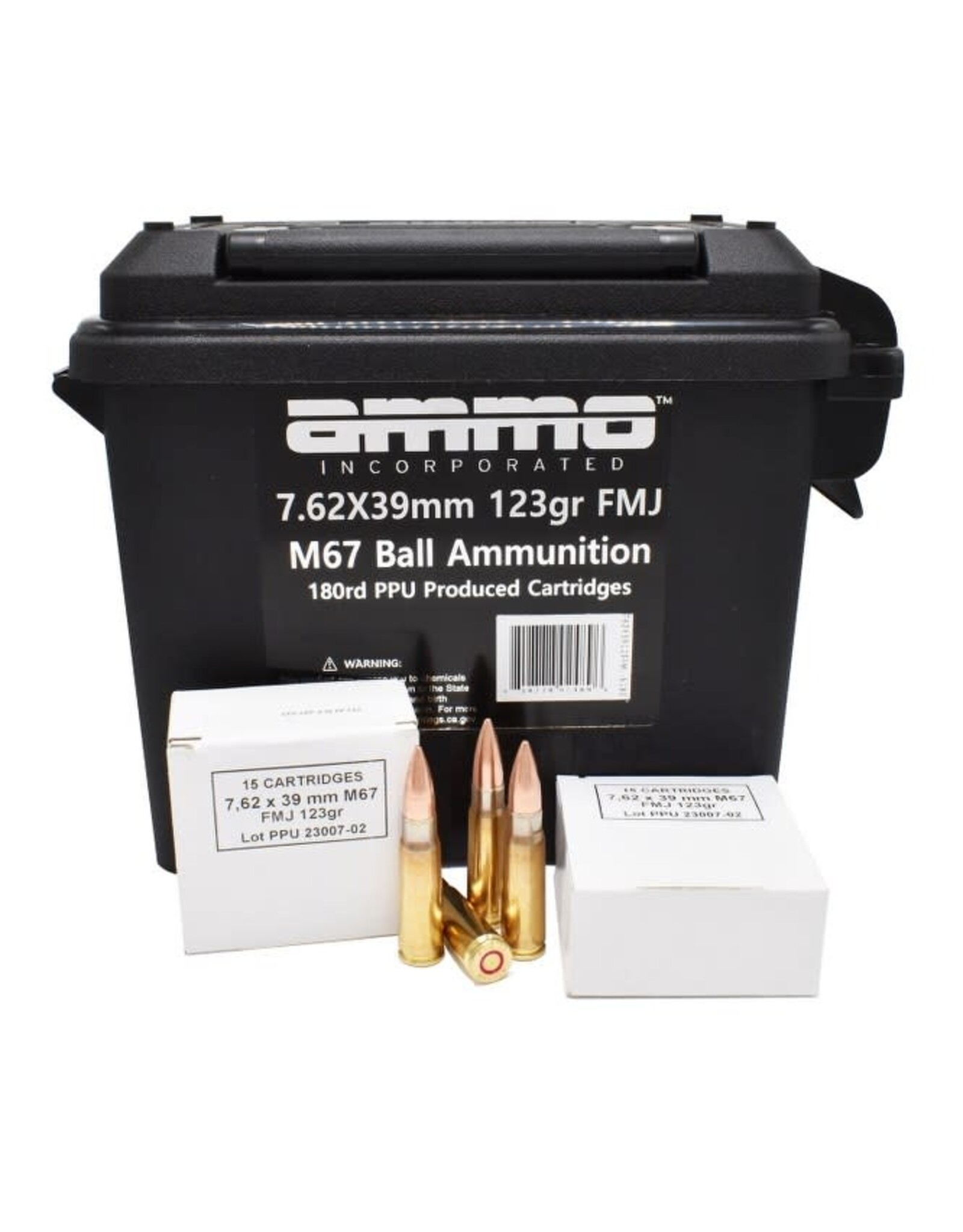 Ammo Inc. Ammo Can - 7.62x39mm 123 Gr FMJ M67 Ball - 180 Count