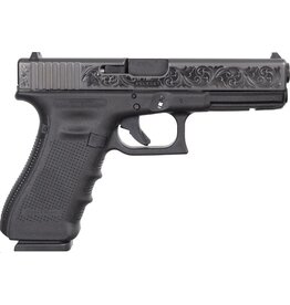 Glock 17 Gen 4 w/ Polished Black Engraving 9mm 17+1 Round 4.49" bbl