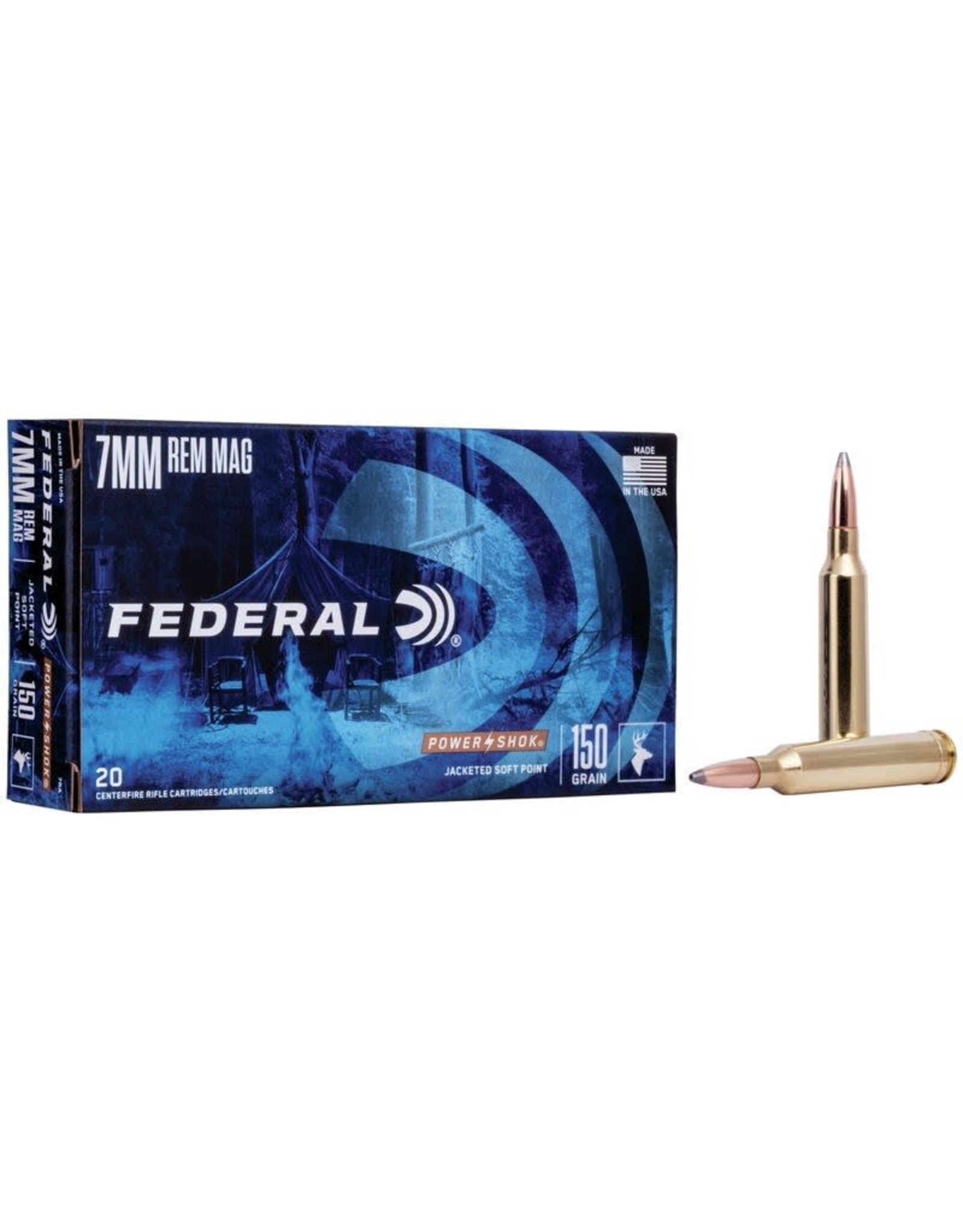 Federal Power-Shok 7mm-08 150 Gr JSP - 20 Count