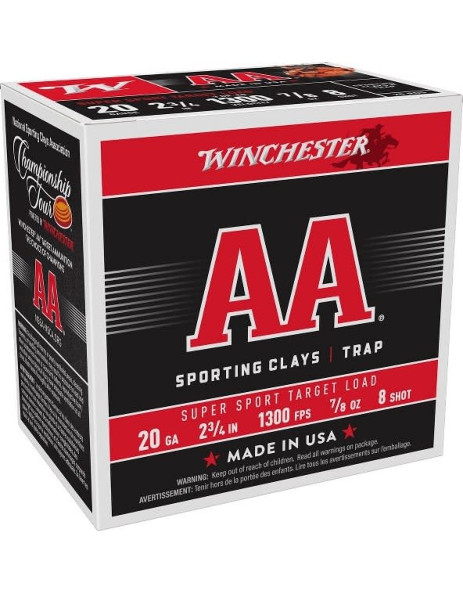 WINCHESTER - AMMUNITION Winchester Super Sport 20 Ga 2.75" 7/8 Oz #8 1300 FPS - 25 Count