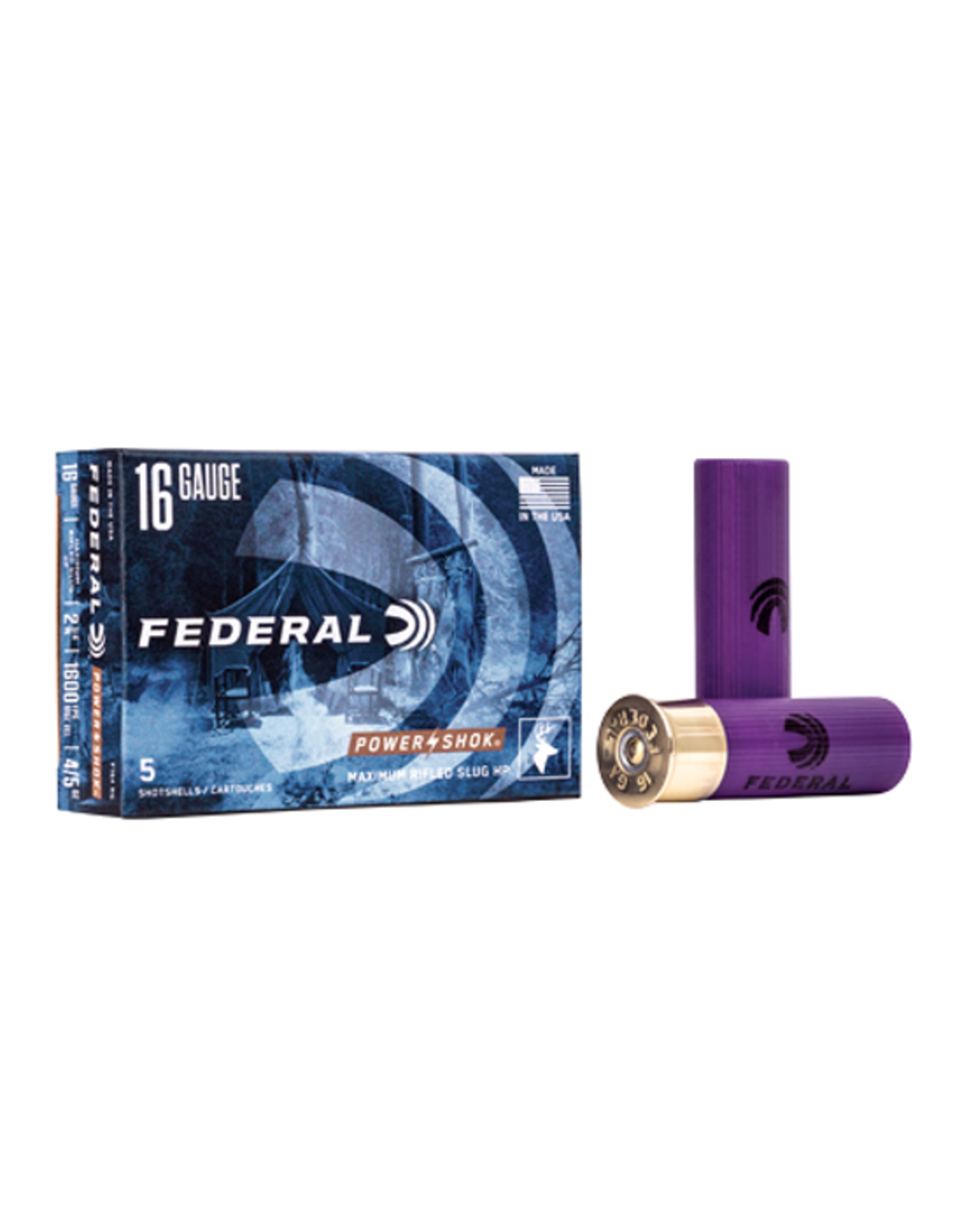 Federal Federal Power-Shok 16 Ga 2.75" 4/5 Oz Rifled Slug 1600 FPS - 5 Count