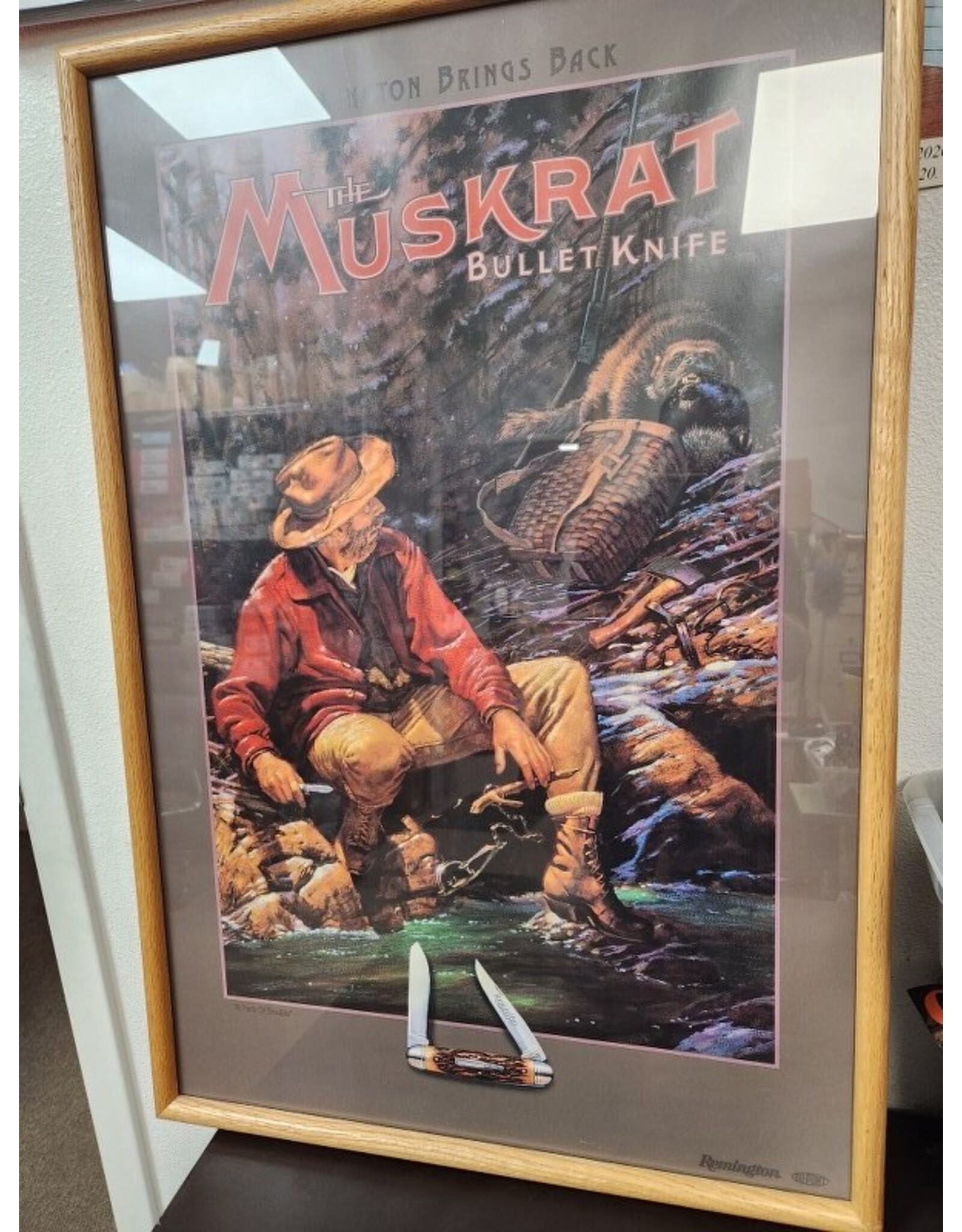 Remington Muskrat Bullet Knife framed poster