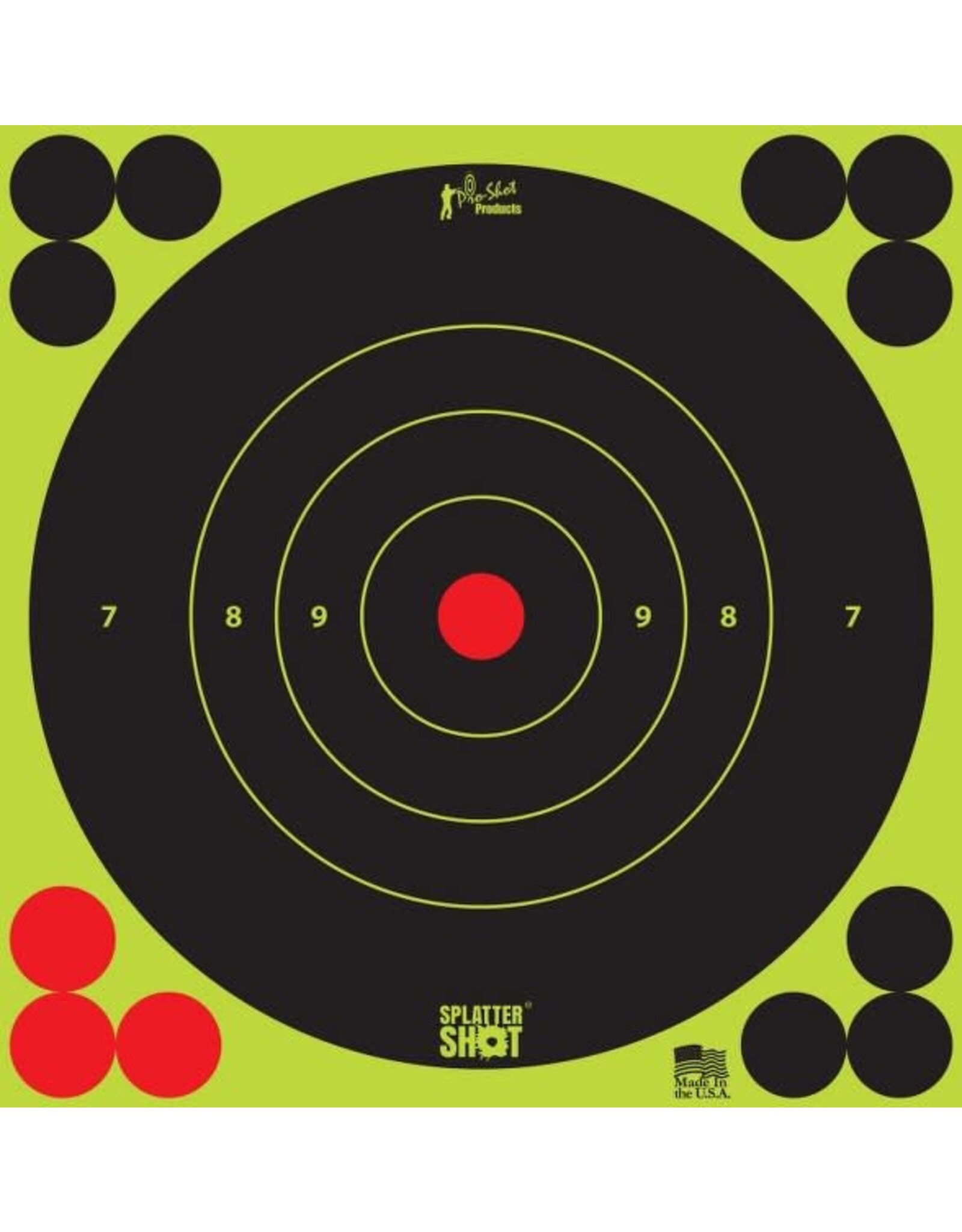 PRO-SHOT Pro-Shot Splatter Shot - 6" Green Reactive Bullseye- Peel & Stick - 12 Count