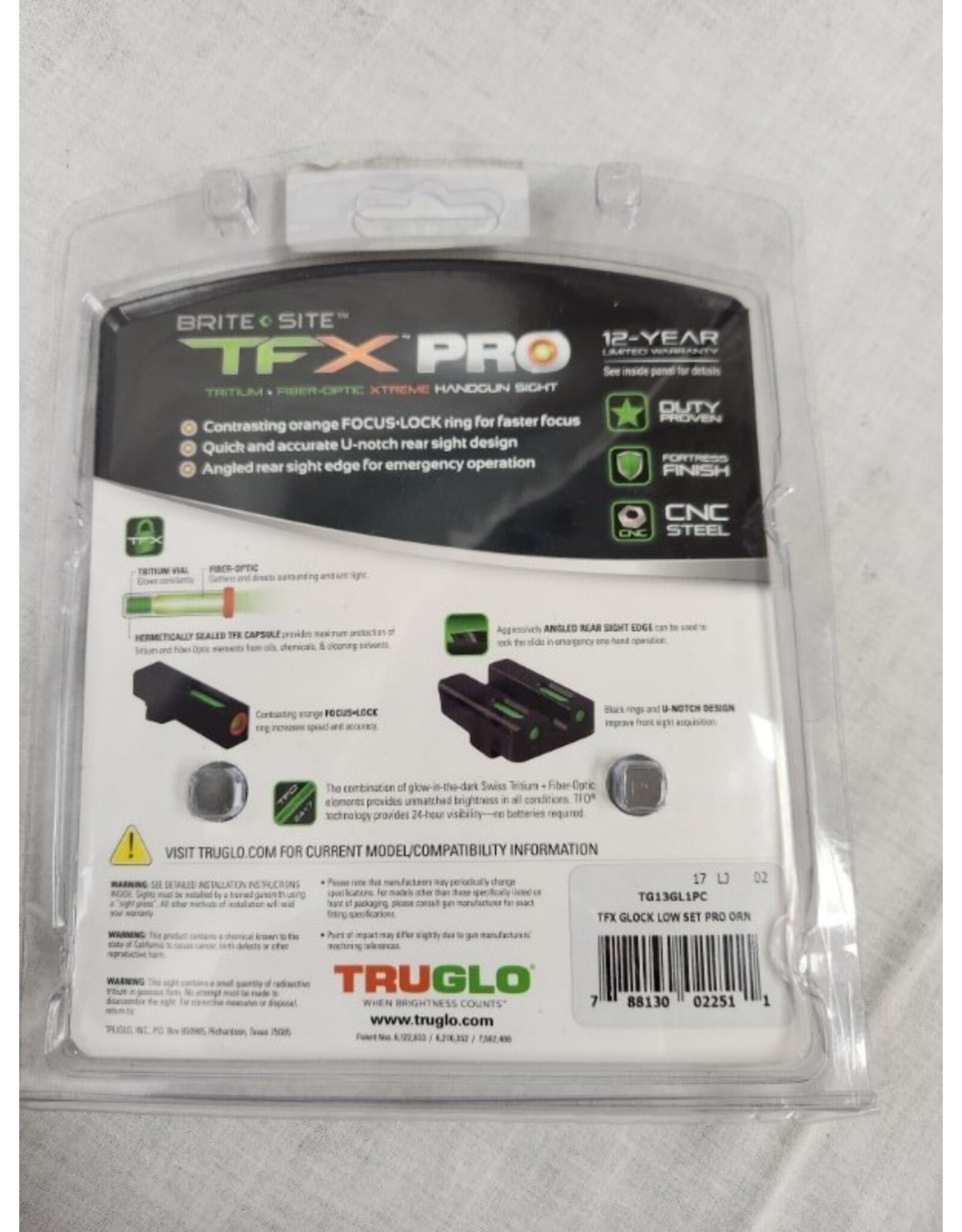 TruGlo TFX-Pro Night Sights - Glock 17/19/22/23/24/26/27/33/34/35/38/39 - Take-Off's