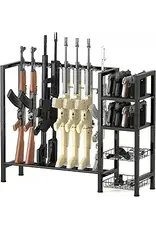Floor Gun Rack Stand, Vertical Rifle Rack, Freestanding Rifle Stand Display for Home, Holds up to 8 Long Guns and 8 Handguns