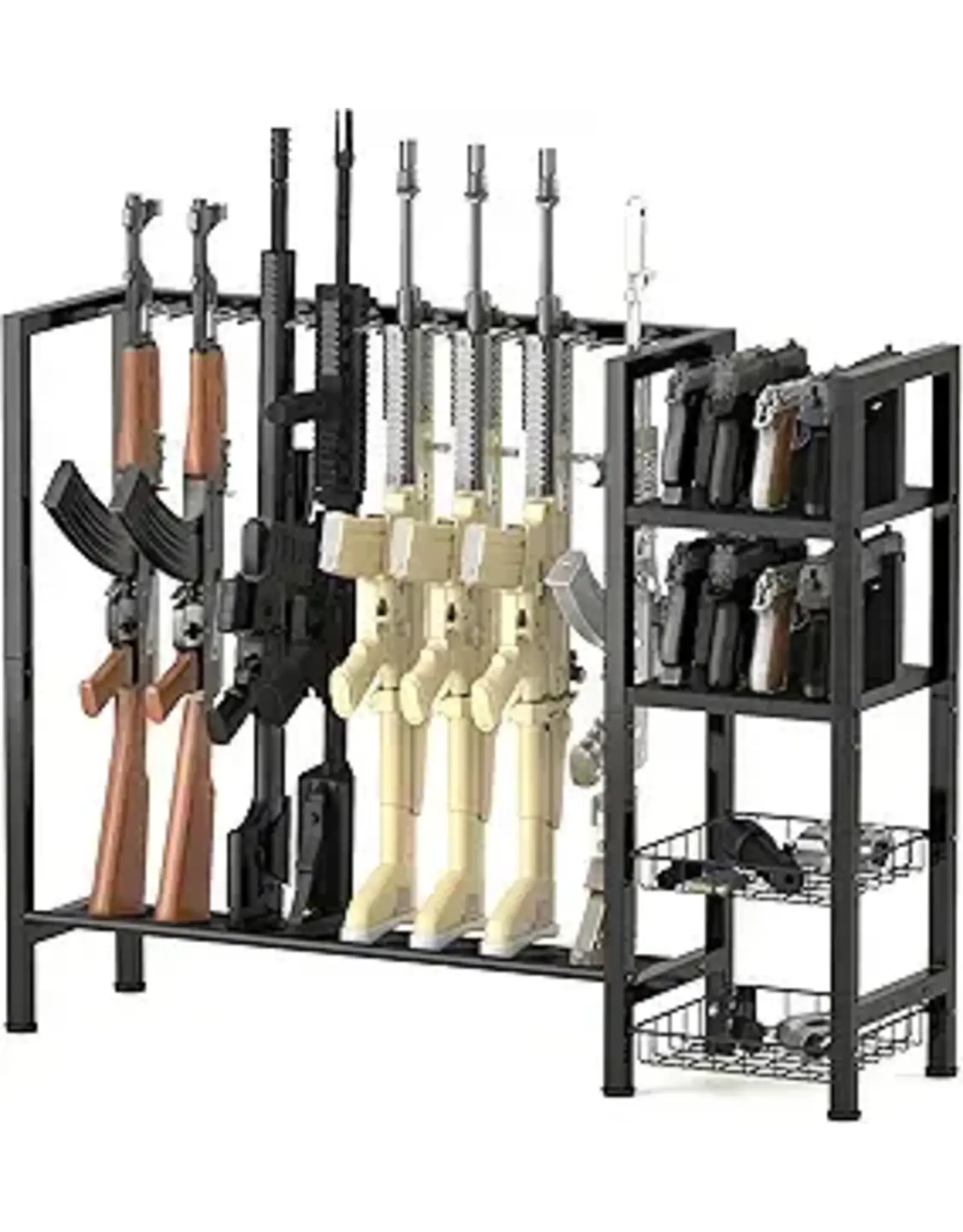Floor Gun Rack Stand, Vertical Rifle Rack, Freestanding Rifle Stand Display for Home, Holds up to 8 Long Guns and 8 Handguns
