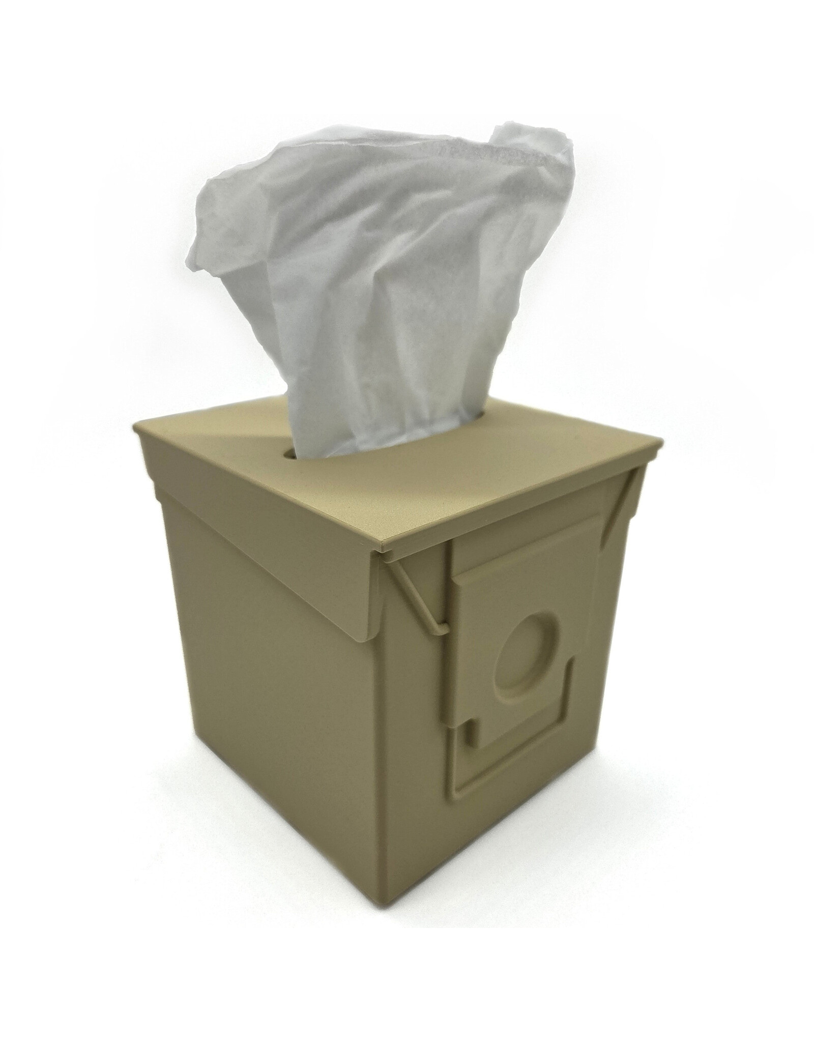 Amodemo Mfg. Ammo Can Tissue Box, Tan