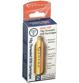 CO2 CARTRIDGE SERFAS THREADED 16g Single