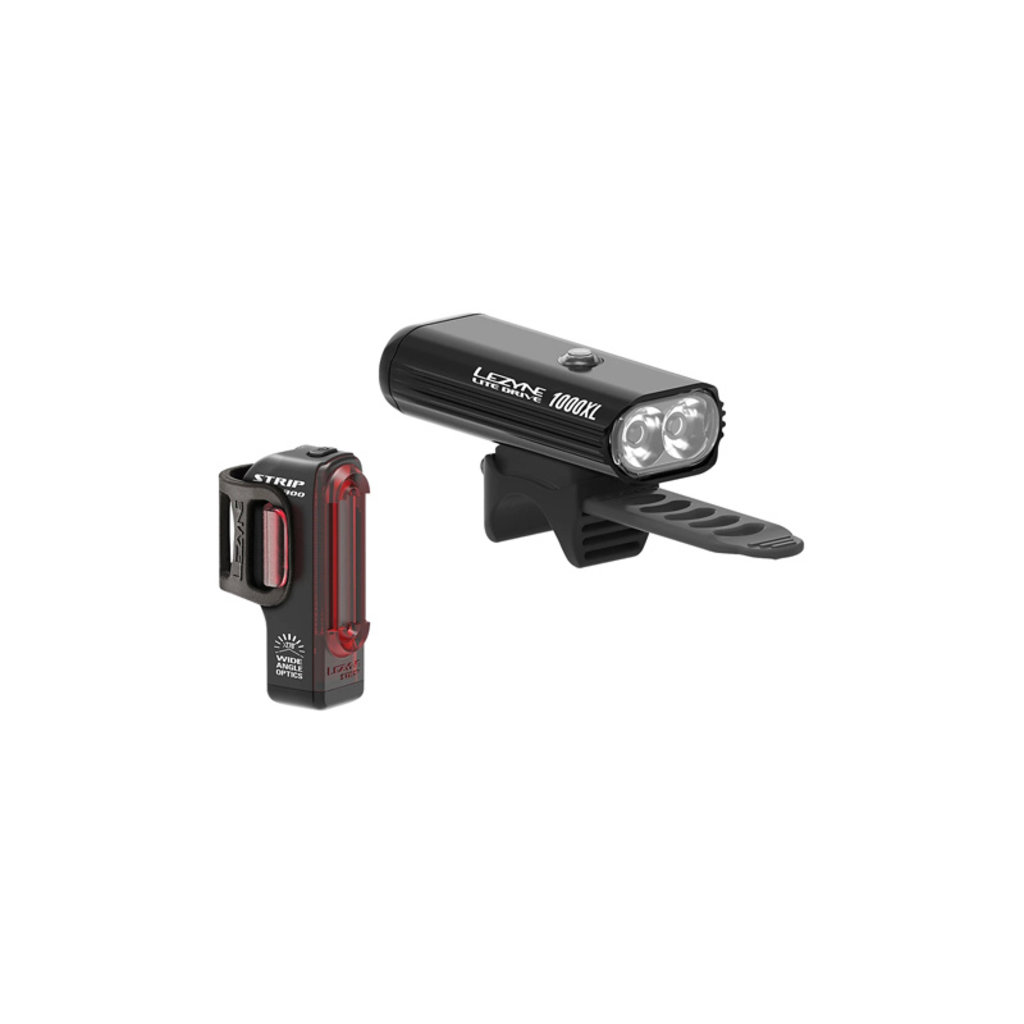 Lezyne LIGHT SET USB LEZYNE Lite Drive 1000XL/StripPro Light Set Black