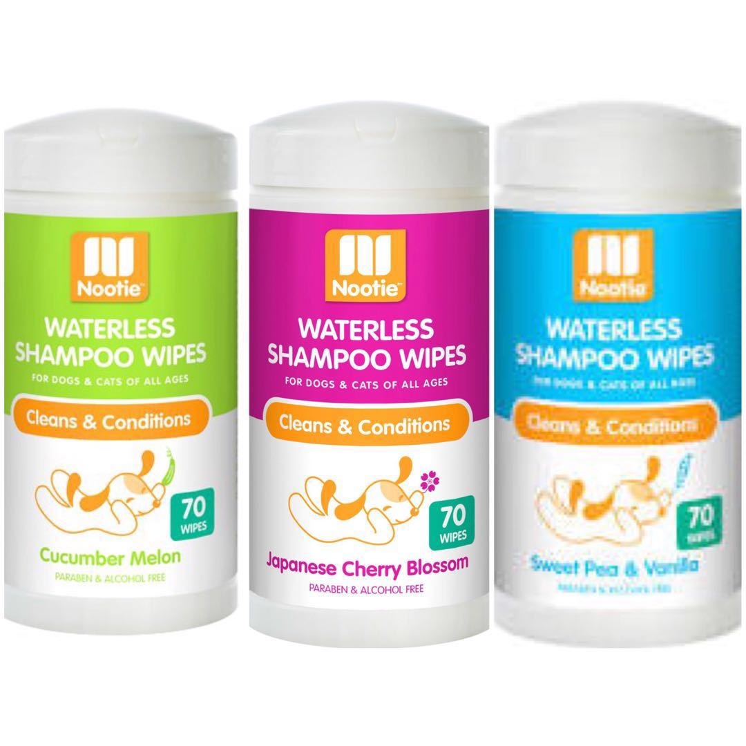 Nootie Waterless Shampoo Wipes Cucumber Melon 70 count Fur Babies