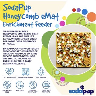 SodaPup Soda Pup - Honeycomb Design Emat Enrichment Licking Mat - Yellow - Large
