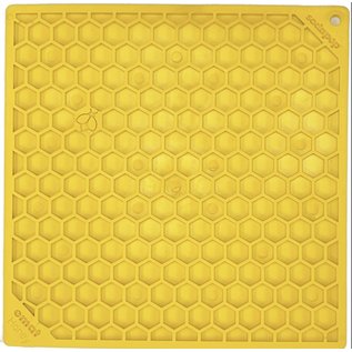 SodaPup Soda Pup - Honeycomb Design Emat Enrichment Licking Mat - Yellow - Large