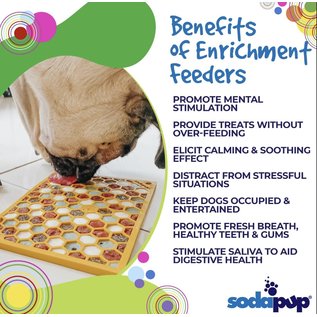 SodaPup Soda Pup - Honeycomb Design Emat Enrichment Licking Mat - Yellow - Large