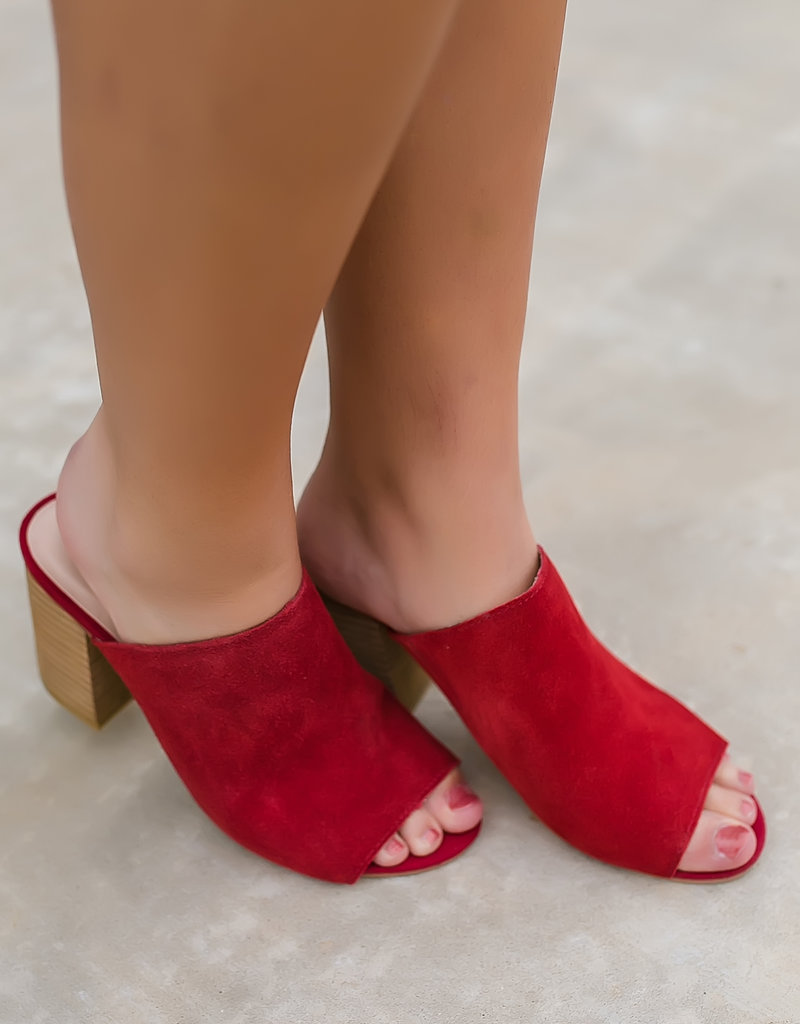Red Leather Mule