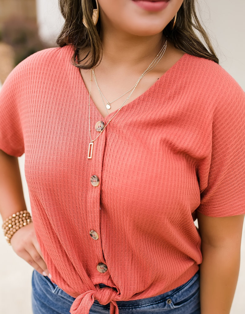Terra Cotta Button Up Blouse Luna Claire S Skin Care And Clothing Boutique