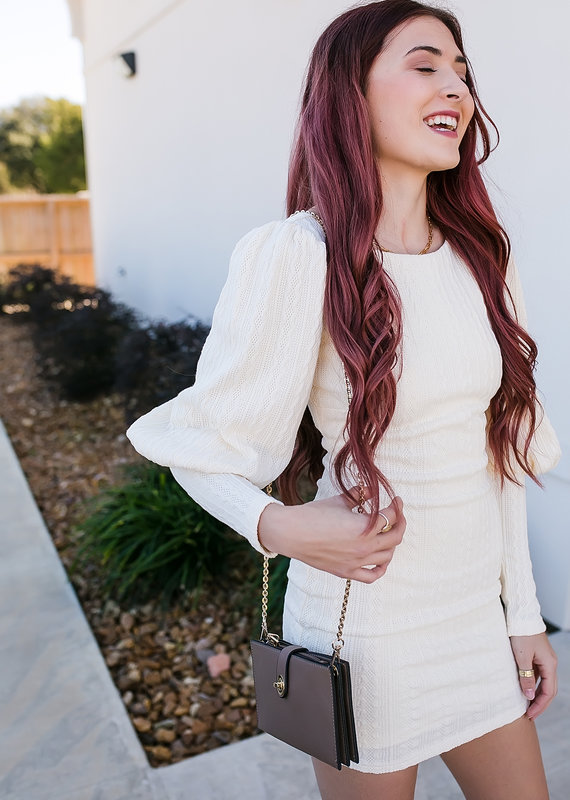 One and Only Collective Inc Cream Mini Sweater Dress