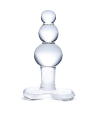 ECN Glas Beaded Glass Butt Plug With Tapered Base Clear