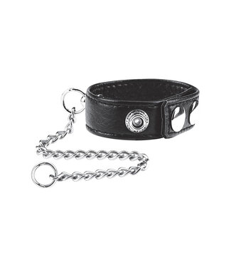 ECN C&B Gear Snap Cock Ring with Leash 12in - Black