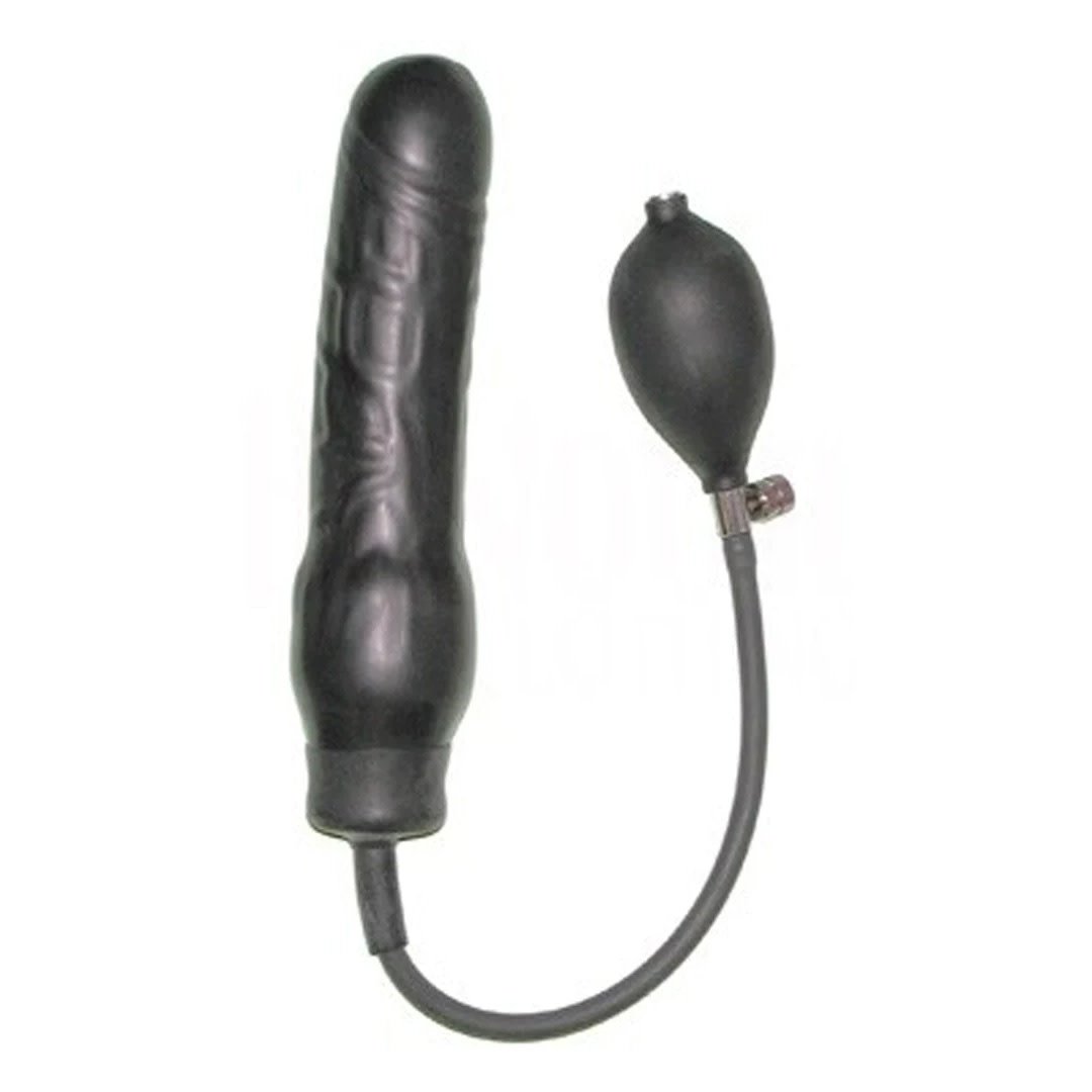 Moulded Latex Inflatable Dildo Black image