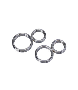 ETC Double Trouble Metal Cock Ring Chrome