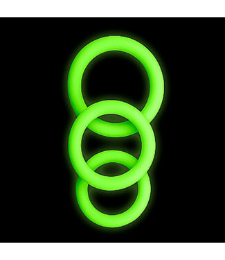 ECN Glow in the Dark Cock Ring Silicone Set (3pc)  - Green