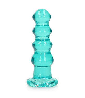 ECN Ridged Beads Clear Butt Plug Dildo- 5.5in Turquoise