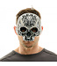 KBW Sugar Skull Half Face Mask Black & Clear Crystals & Pearls