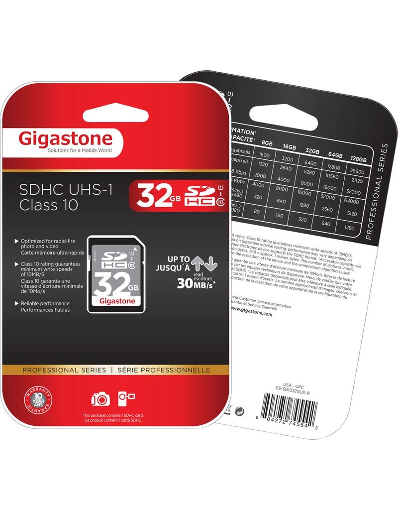 Gigastone 32GB SDHC UHS-1 Class 10