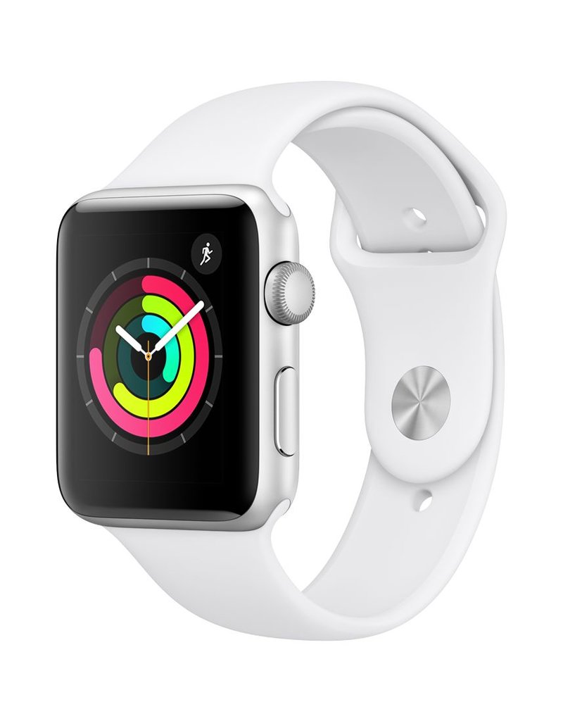 Apple Watch Series 3 GPS, 38mm Silver Aluminum Case with White Sport Band