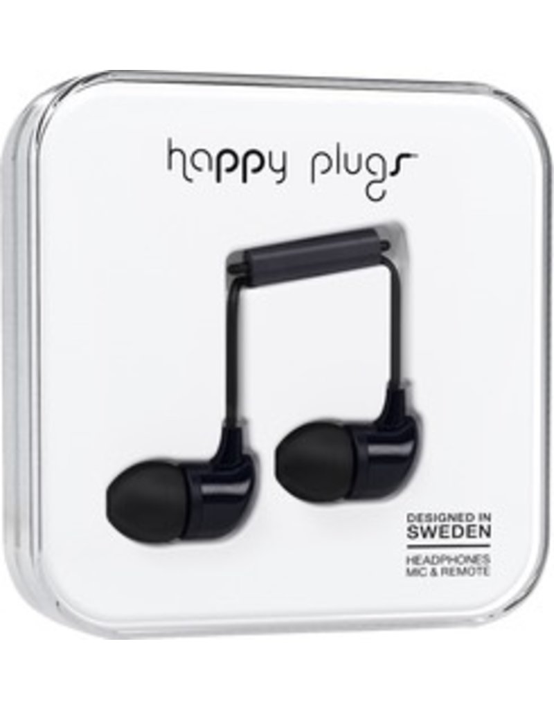 Happy Plugs In-Ear w/mic - Black