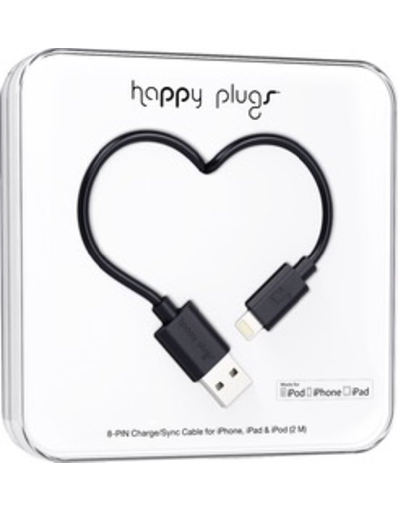 Happy Plugs Lightning to USB Cable - Black