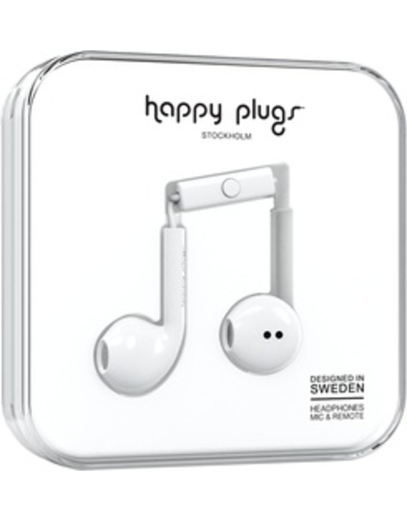 Happy Plugs Earbuds Plus w/mic- White