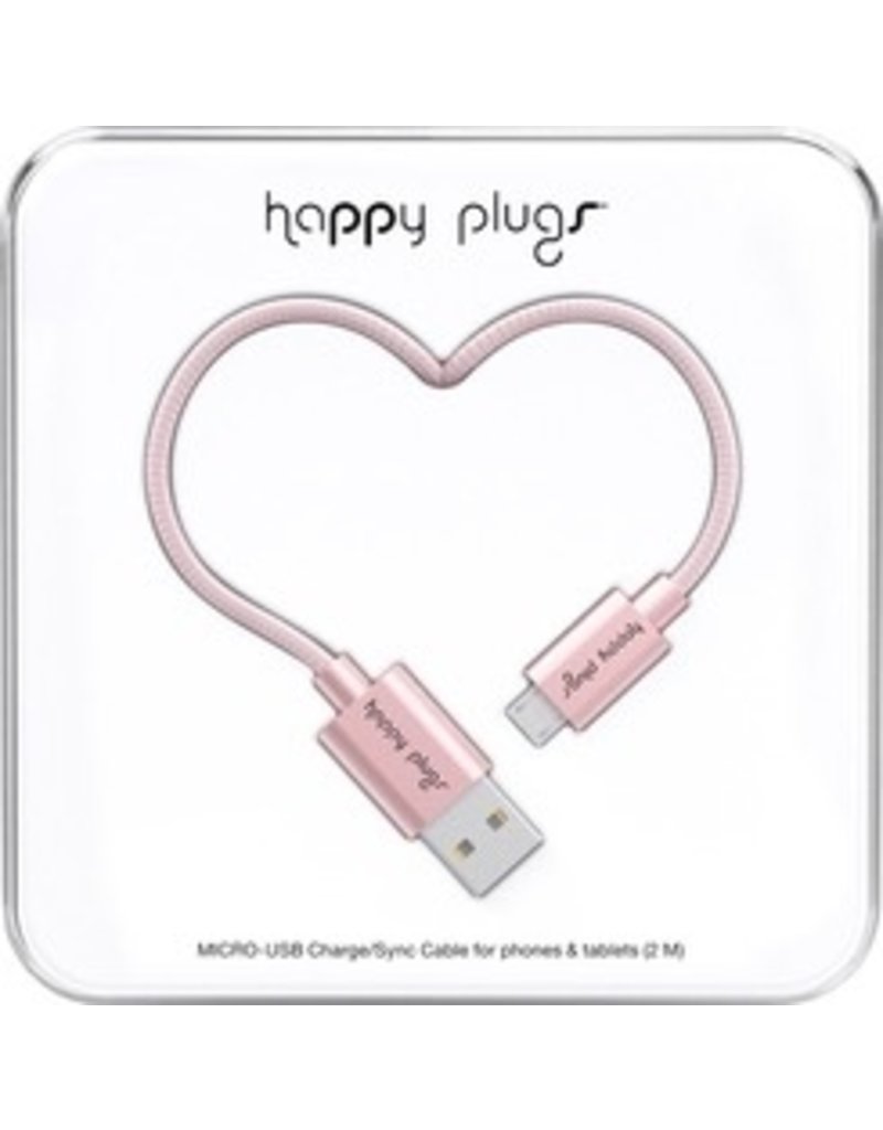 Happy Plugs Micro USB Cable - Pink Gold