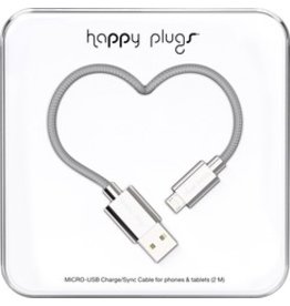 Happy Plugs Micro USB Cable - Silver