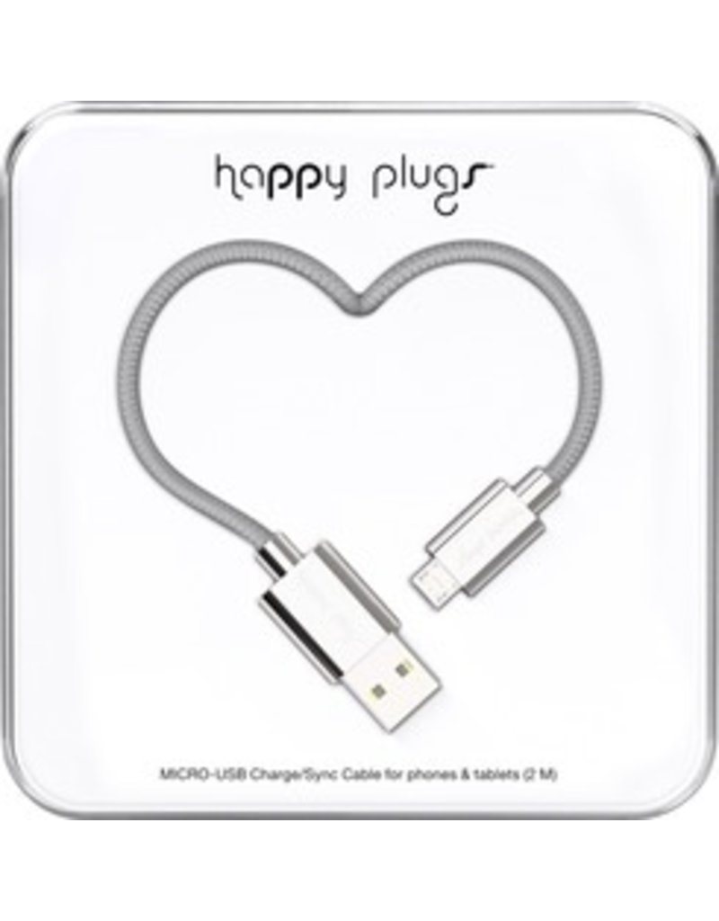 Happy Plugs Micro USB Cable - Silver