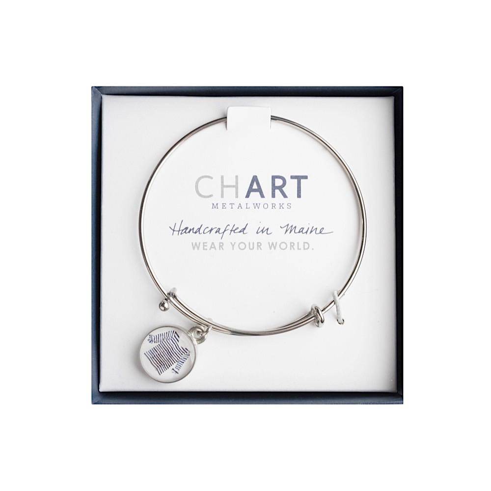 Chart Metalworks Expandable Bangle Sara Fitz Striped Shirt Pewter
