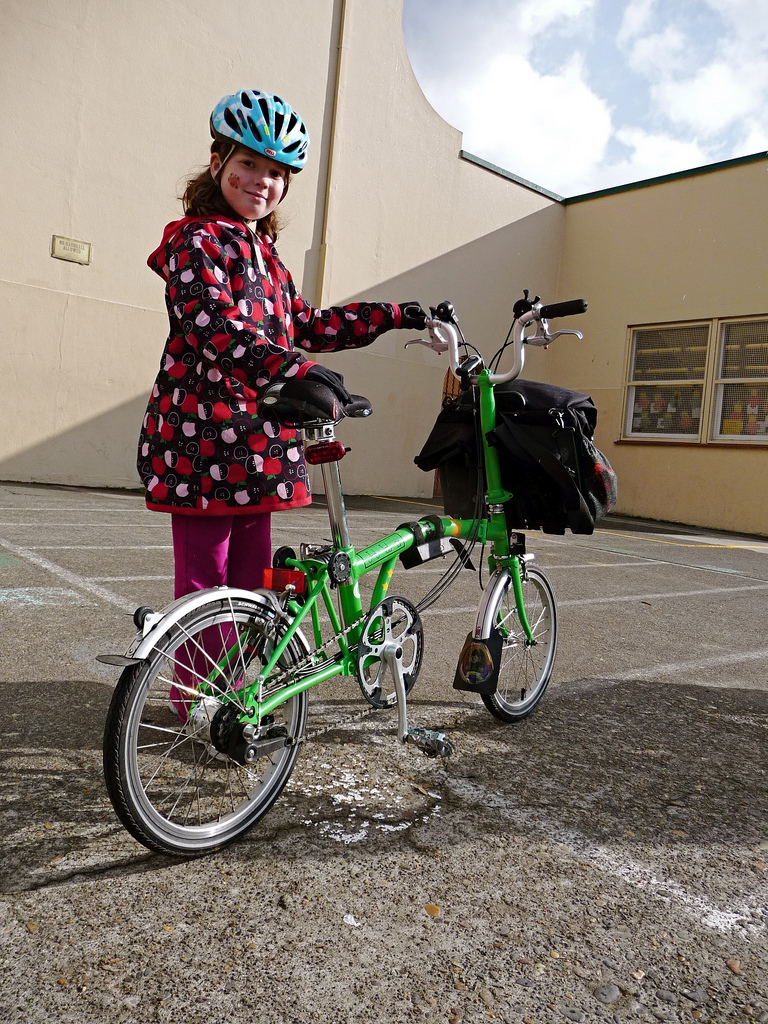 Kate and her Brompton