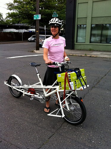 Carrying stuff on our Constructor's Challenge bike