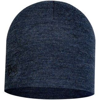 Buff Midweight Merino Wool Hat, Night Blue Melange