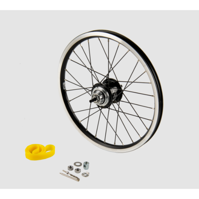 Brompton Rear wheel 3 speed BWR includes fittings for 6 speed Black - QRW3SS-BWR-BK