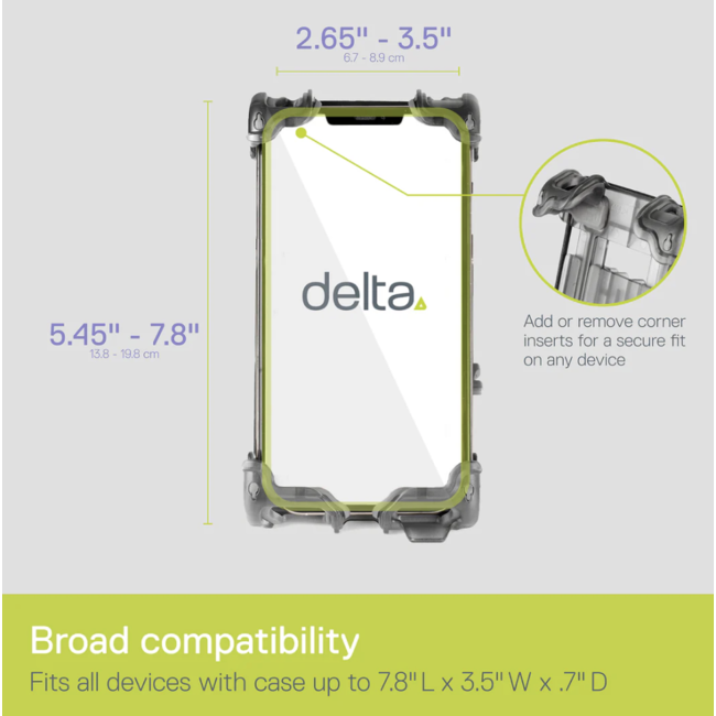 Delta Hefty Phone Holder Plus Smartphone Bike Mount - Clear Gray