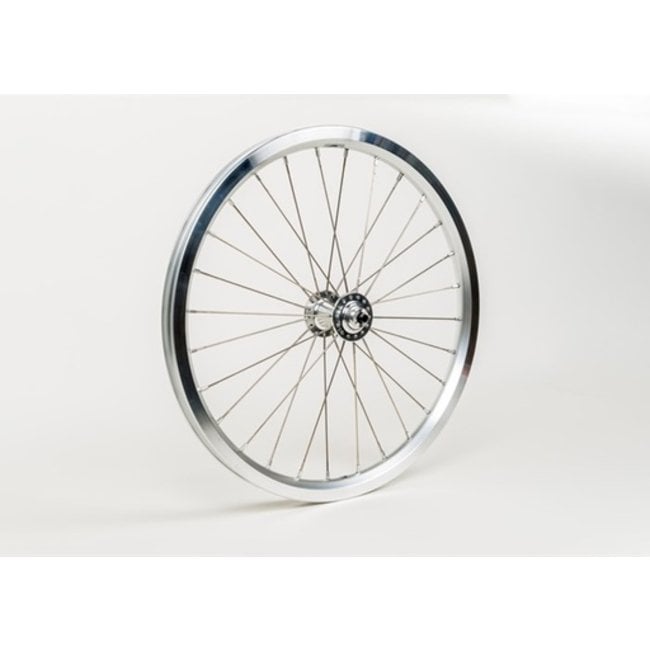 Brompton Front Wheel Radial Lacing Includes Fittings for Superlight Bikes Silver - QFWSS-SL